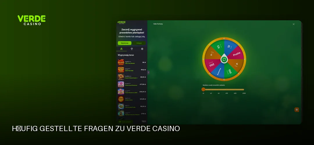 Häufig gestellte Fragen zu Verde Casino