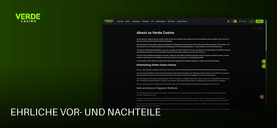 Ehrliche Vor- und Nachteile