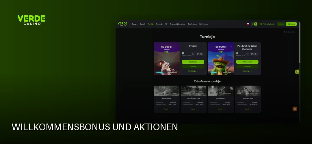 Willkommensbonus und Aktionen