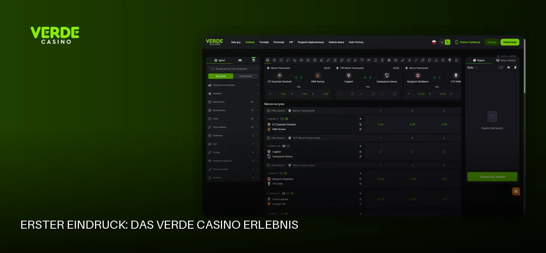 Erster Eindruck: Das Verde Casino Erlebnis