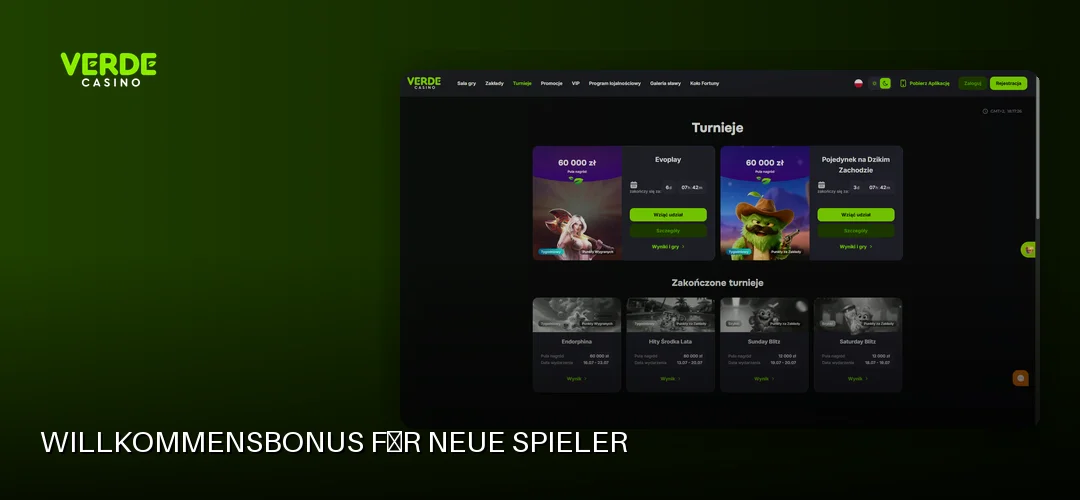 Screenshot der Website von Verde Casino