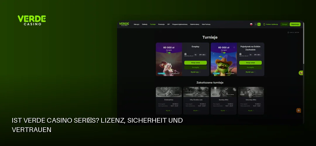 Screenshot der Website von Verde Casino