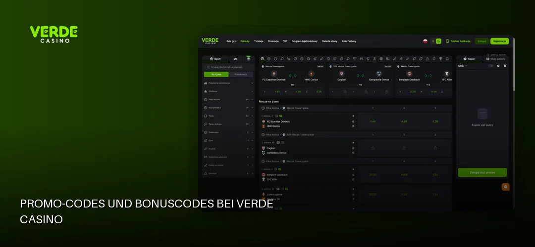 Screenshot der Website von Verde Casino