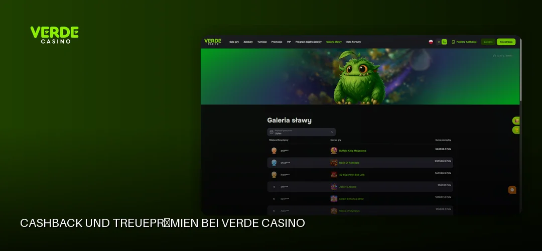 Screenshot der Website von Verde Casino